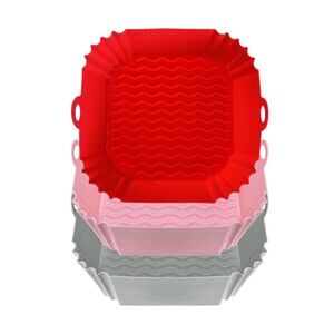 3-Pack Reusable Silicone 8" Inserts for 4 - 7 QT Air Fryers Oven